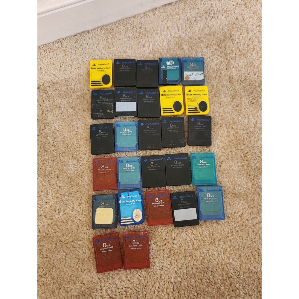 Sony PlayStation 2 MagicGate 8MB Memory Cards Lot Of 27